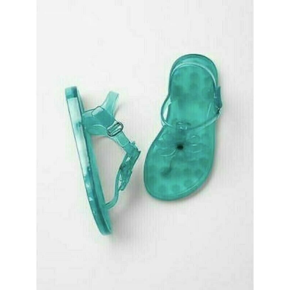 Baby Gap Aqua Blue Jelly Water Flower Sandals Shoes Toddler Summer Size 5